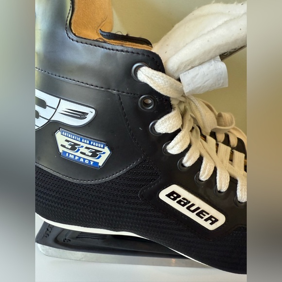 Bauer BB Impact Hockey Ice Skates — Men’s Size 10 — Black/White - Picture 3 of 9